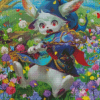 Cute White Rabbit Knight Diamond Paintings