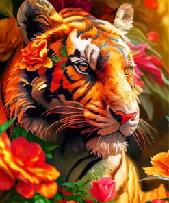 Floral Tiger Diamond Paintings