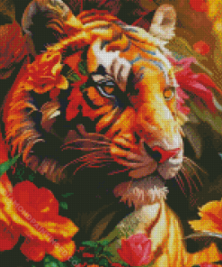 Floral Tiger Diamond Paintings