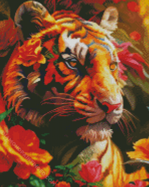 Floral Tiger Diamond Paintings