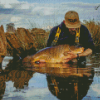 Man In Water Carp Fishing Diamond Paintings