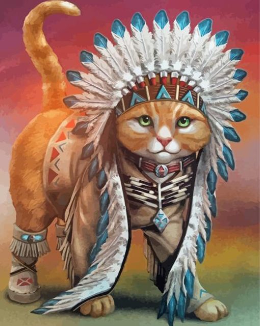 Native Cat Diamond Paintings