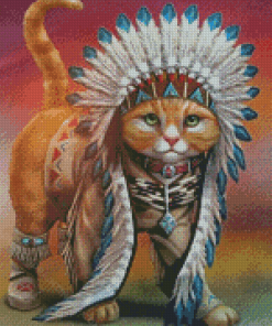 Native Cat Diamond Paintings