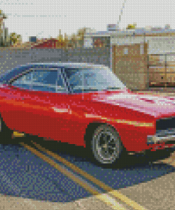 Red 1968 Dodge Charger Diamond Paintings