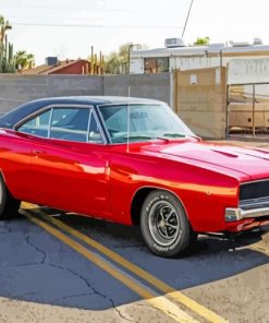 Red 1968 Dodge Charger Diamond Paintings