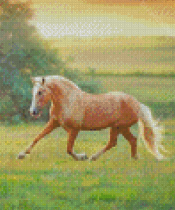 Running Palomino Horse Diamond Paintings