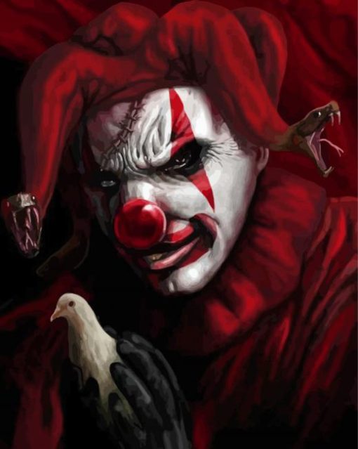 Scary Red Clown Diamond Paintings