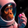 Space Astronaut Chimp Diamond Paintings