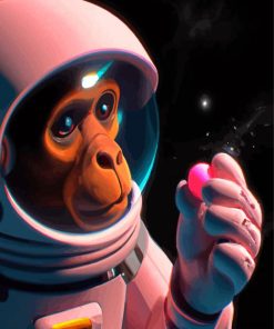 Space Astronaut Chimp Diamond Paintings