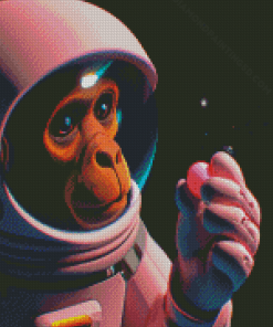 Space Astronaut Chimp Diamond Paintings