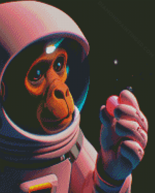 Space Astronaut Chimp Diamond Paintings