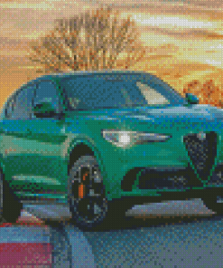 Alfa Romeo Stelvio Green Car Diamond Paintings