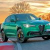 Alfa Romeo Stelvio Green Car Diamond Paintings