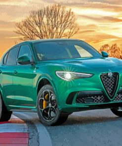 Alfa Romeo Stelvio Green Car Diamond Paintings