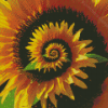 Blooming Spiral Sunflower Diamond Paintings