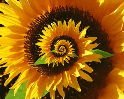 Blooming Spiral Sunflower Diamond Paintings