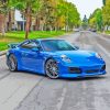 Blue Metallic Porsche Diamond Paintings