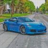 Blue Metallic Porsche Diamond Paintings