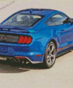 Blue Mustang Car Back Diamond Paintings