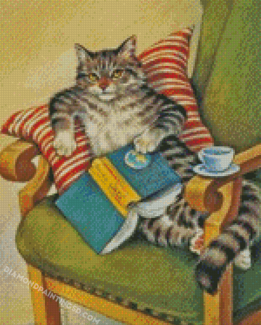 Book Cat Diamond Paintings