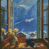 Breakfast In The Alps Art Diamond Paintings