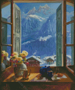 Breakfast In The Alps Art Diamond Paintings