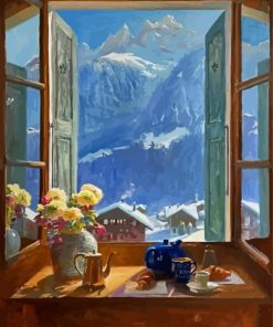 Breakfast In The Alps Art Diamond Paintings