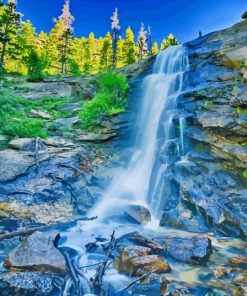 Bridal Veil Rocky Mountains Waterfall Diamond Paintings