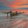 England Hornsea Beach At Sunset Diamond Paintings