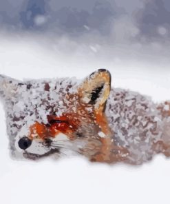 Fox In The Snow Diamond Paintings