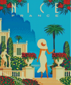 Girl In Nice France Poster Diamond Paintings