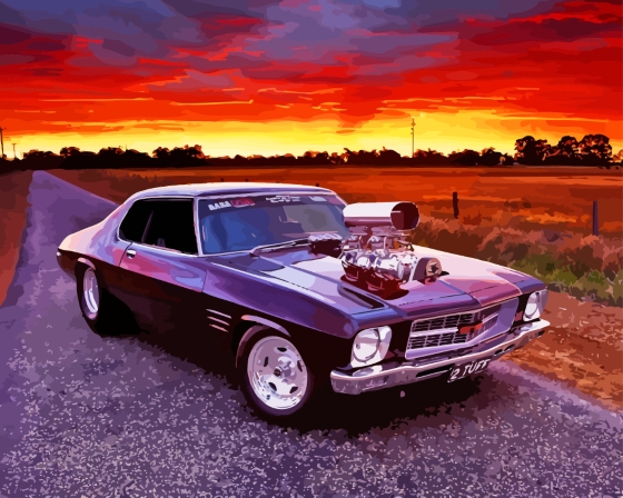 Holden Monaro GTS Car At Sunset Diamond Paintings