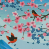 Illustration Blossom And Birds Diamond Paintings