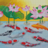 Koi Fish And Lotus Diamond Paintings