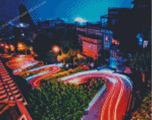 Lombard Street At Night Diamond Paintings