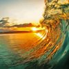 Ocean Wave Sunrise Scene Diamond Paintings