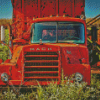 Old Red Mack Truck Diamond Paintings