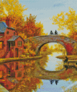 Old Country Bridge In Autumn Diamond Paintings