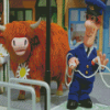 Postman Pat With Cow Diamond Paintings