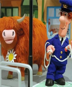 Postman Pat With Cow Diamond Paintings