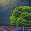 Purple Blossom Moon Landscape Diamond Paintings