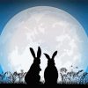 Rabbit And The Moon Diamond Paintings