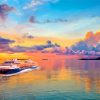 Royal Caribbean Ship Sunset Scene Diamond Paintings