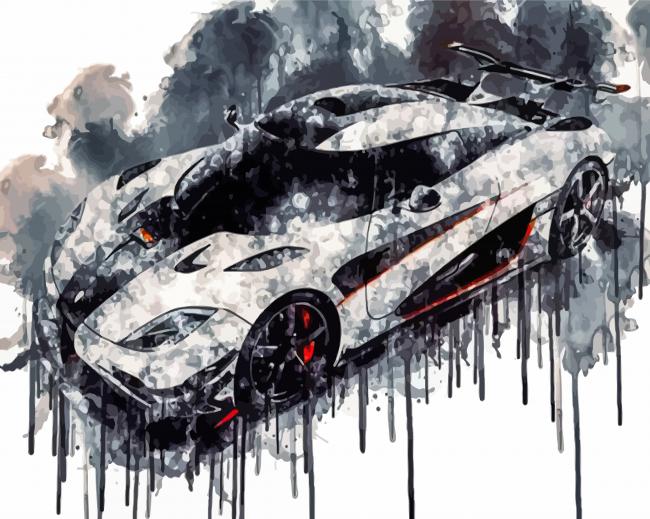 Splatter Koenigsegg Agera Car Diamond Paintings