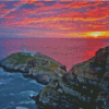 Sunset South Stack Island Diamond Paintings