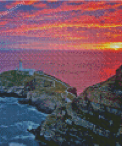 Sunset South Stack Island Diamond Paintings