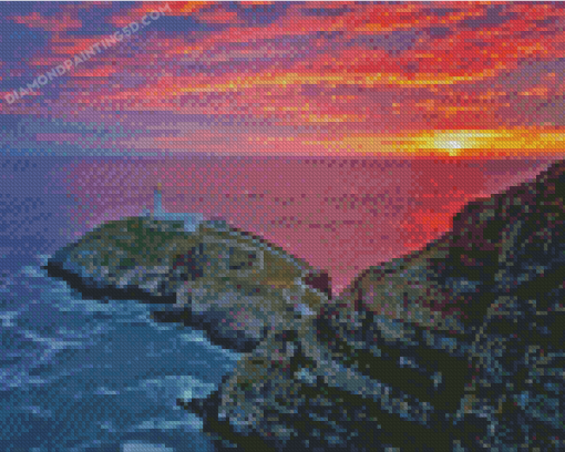 Sunset South Stack Island Diamond Paintings