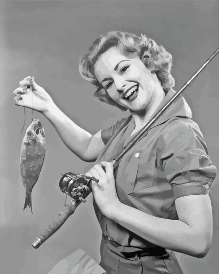 Vintage Woman With Fish Diamond Paintings