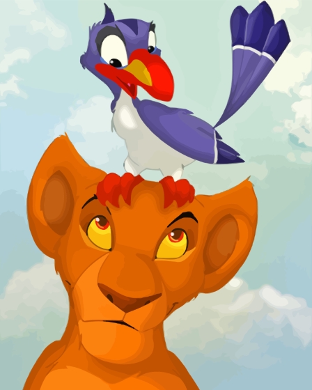 Zazu And Mufasa Diamond Paintings