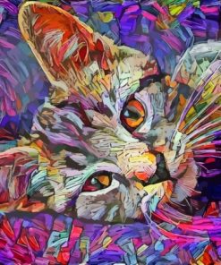 Abstract Tabby Kitten Diamond Paintings